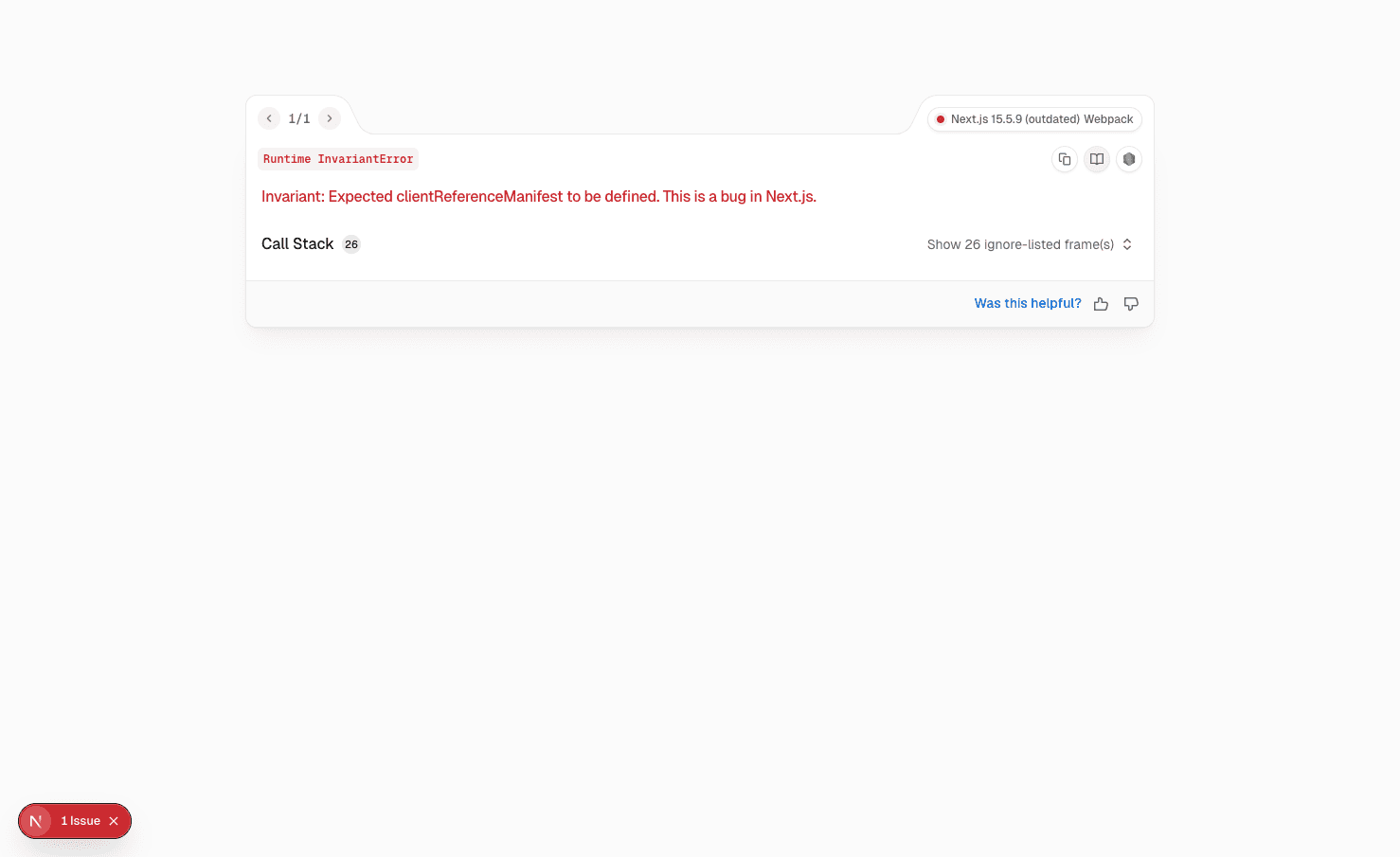 Next.jsの「Expected clientReferenceManifest to be defined」は大体バグじゃない——.nextフォルダ削除で直った話