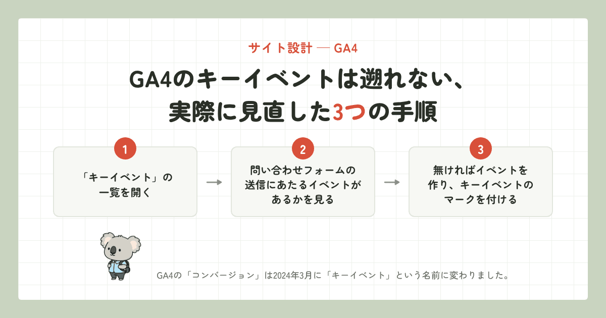 GA4のキーイベント、実際に変わった後の3つの見直し手順
