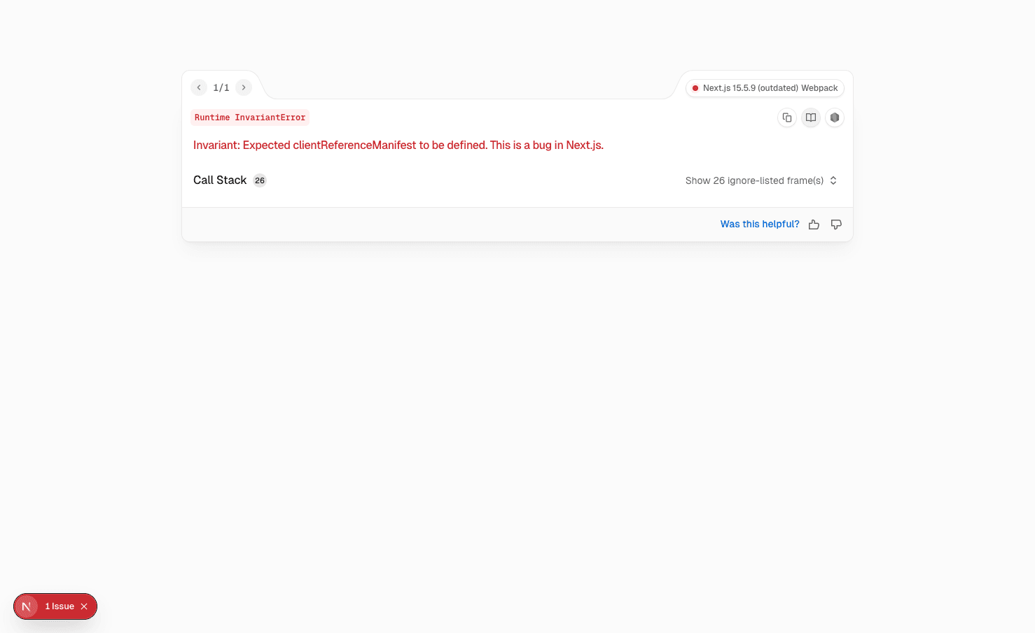 Next.jsの「Expected clientReferenceManifest to be defined」は大体バグじゃない——.nextフォルダ削除で直った話